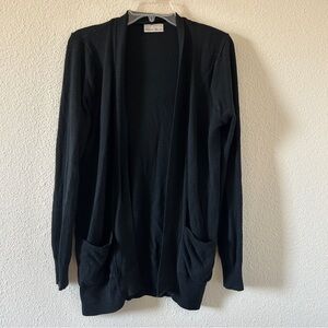 Becool Cardigan Open Front Women’s Large Black Coastal Nautical Granny Teacher